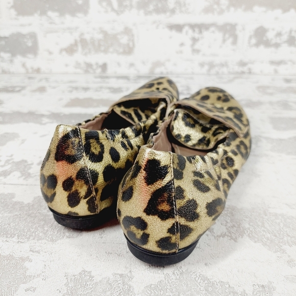 AGL Leopard Print Leather Round Toe Softness Comfort Loafers i1026 - Picture 6 of 10